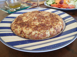 "Omelet" of egg and potato