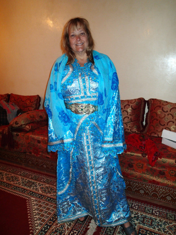 Ann wearing a selection from the Ain Cheggag spring collection 2013!  :)