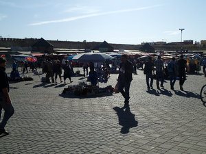 An open plaza in Meknes.