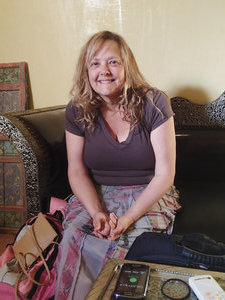 Ann in hotel in Meknes