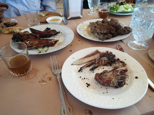 The first grilled (charred) meat we have had in Ksar... it was AWESOME!!!