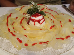 Pineapple carpaccio!  Who would have thunk it?!?!  (Awesome idea!)