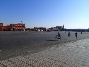 The great plaza of Jamaa el Fna - early in the morning.