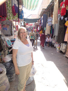 Ann enjoying the PRE-tourist version of Jamaa el Fna.