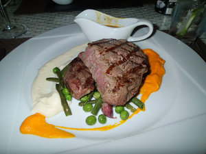 I went with the beef tenderloin and carrot and cauliflower puree... very nice.