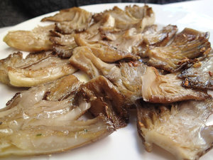 Simply cooked oyster mushrooms... outstanding!