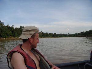 Chilling on river kinabatangan