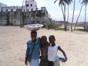 Children Selling "Pure Water" at Elmina