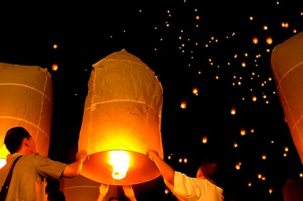 Hundreds of lanterns
