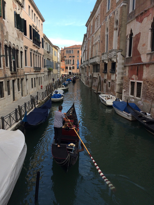 Typical canal view with gondola 