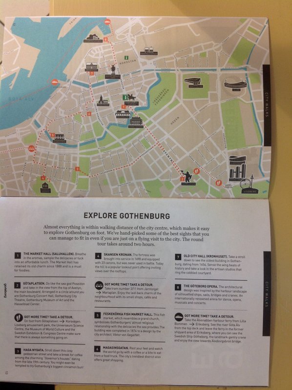 My walking tour pamphlet in Gothenburg 