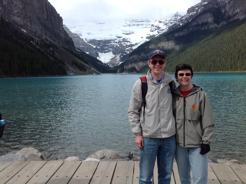 On the shore of Lake Louise