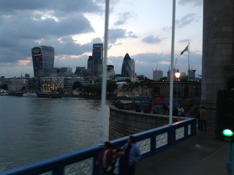 The Walkie-Talkie, Cheese Grater, and Gherkin from Tower Bridge