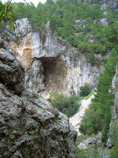 A landslide in the rock
