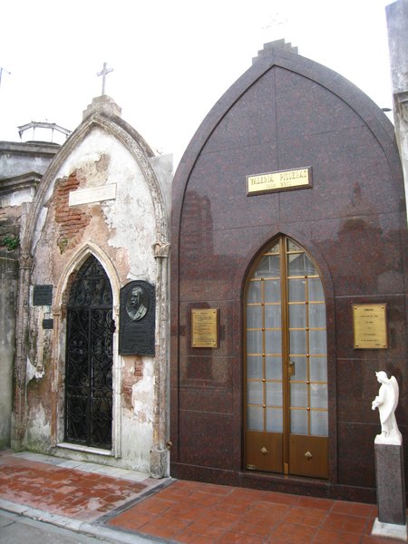 An example of the old and the new graves