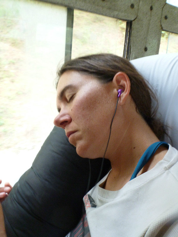 Sleepy on the bus.