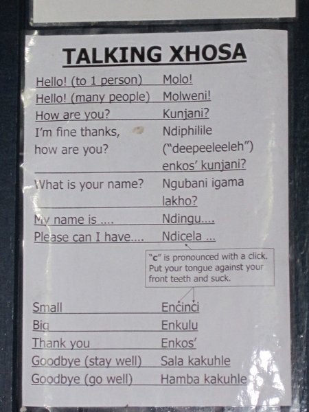 Learning Xhosa