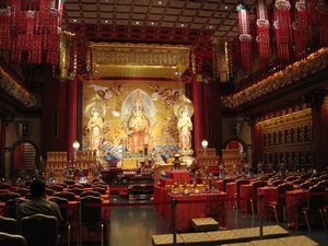 Inside Buddha Tooth Relic Temple