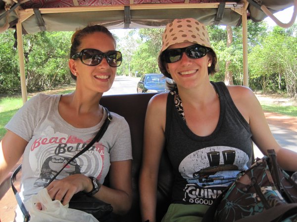 In the tuk tuk to the temples