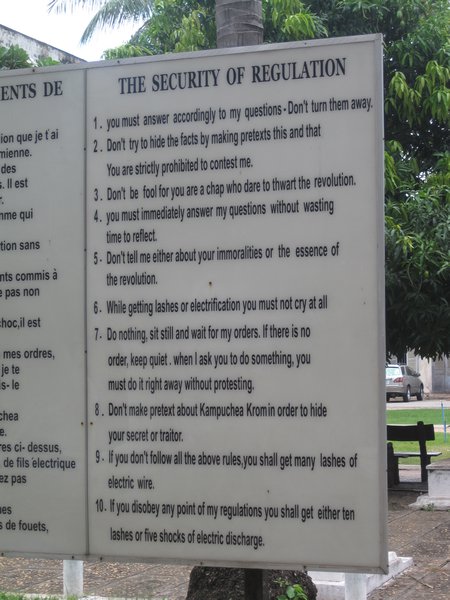 Rules for prisoners at Security Prison 21