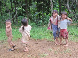 Kids in a village outside Luang Prabang