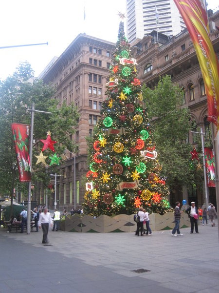 The hideous flashing tree in Martin's Place