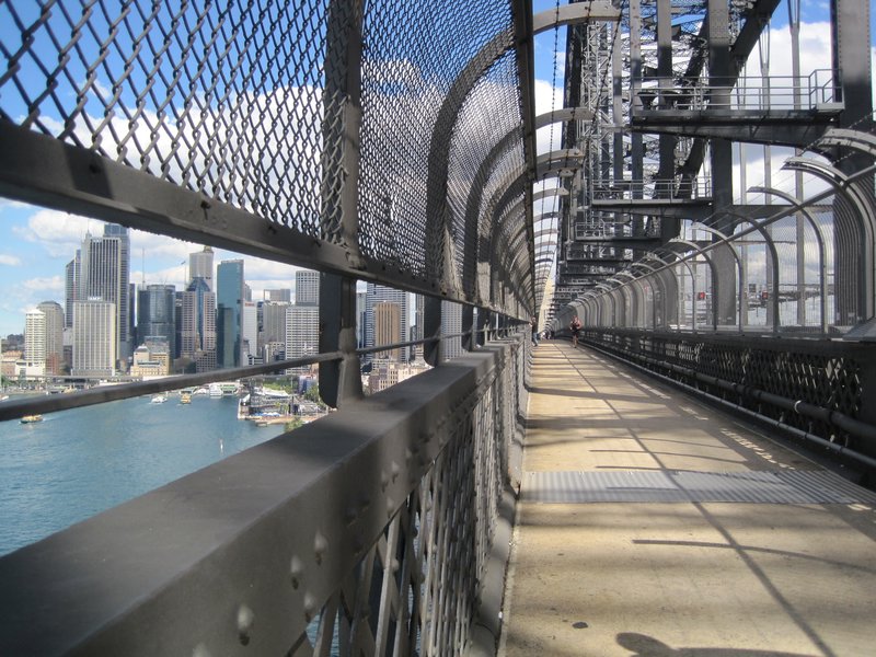 Walking across Sydney Harbour Bridge