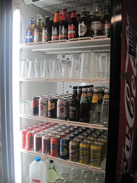 The well stocked drinks fridge...ahem