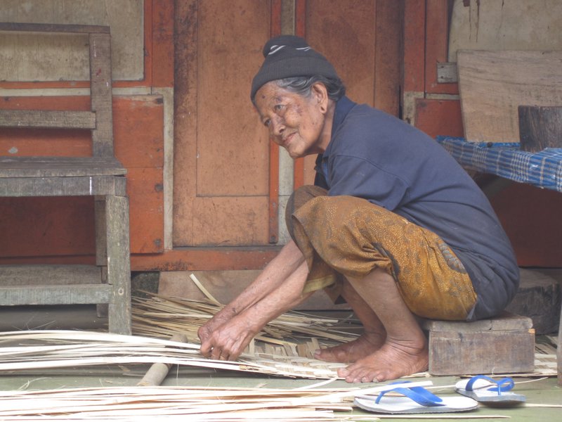 92 and still weaving bamboo mats every day!