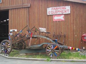 Knitted old farming equipment