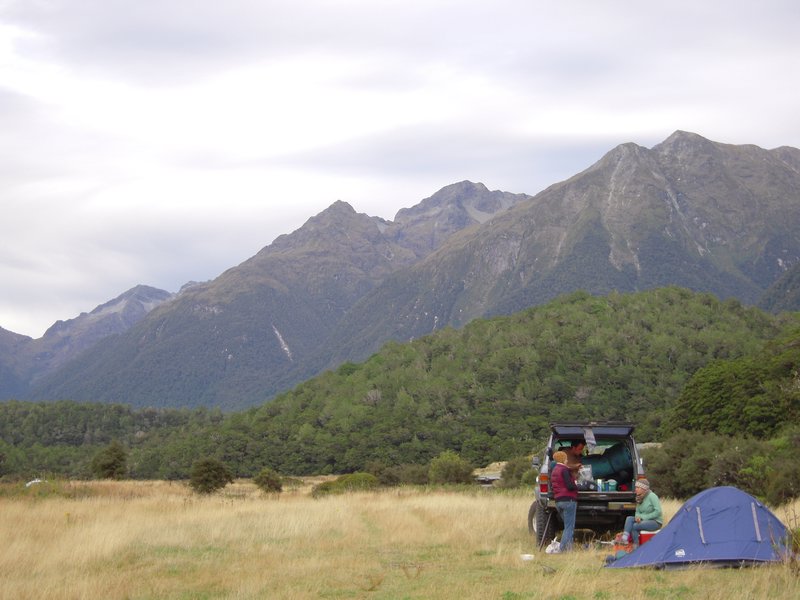 Camping just off the Milford road