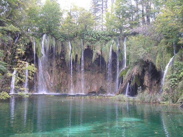 One of the many waterfalls at Plitvice National Park