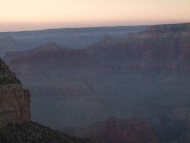 Sunset turns the  Canyon Blue