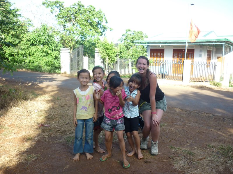 Making friends with the local children! 