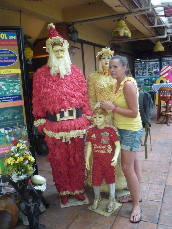 A santa made of condoms...