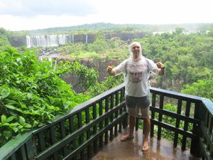 Soaking wet but enjoying the view from the Brazilian side