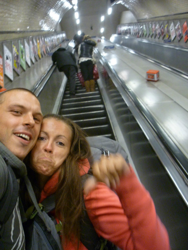 Back on the windy Kentish Town escalator
