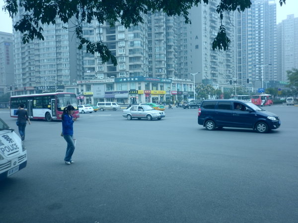 Major Xi'an intersection. So far to the other side of the road