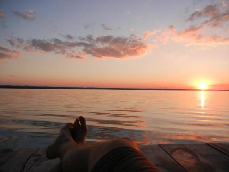Sunset on the lake, off the cabana