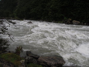 Water rushing down the river