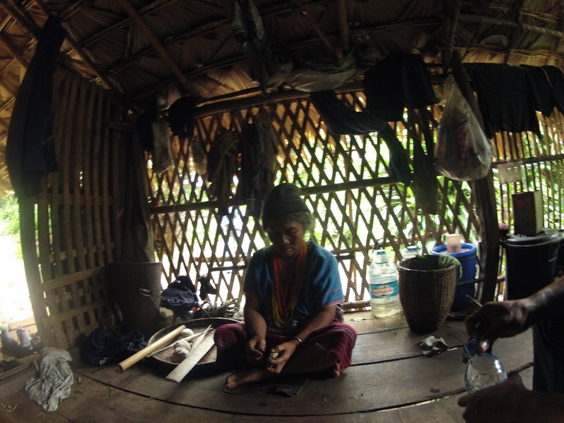 Taking a break from weaving to have some tea with me