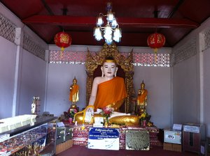 Burmese style Buddha-- note the "make-up"