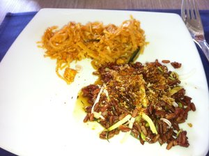 b-fast pad thai and rice salad