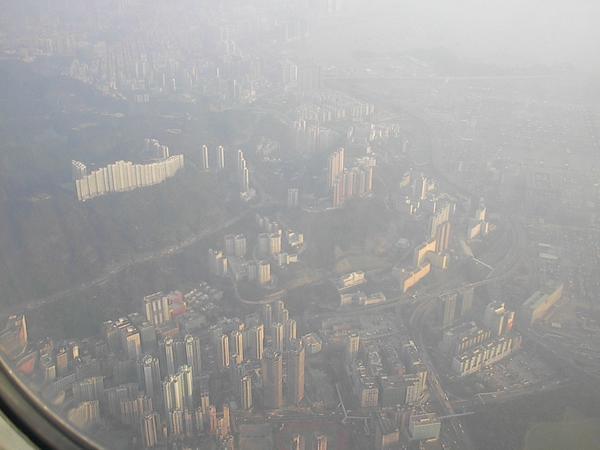 Flying into Hong Kong