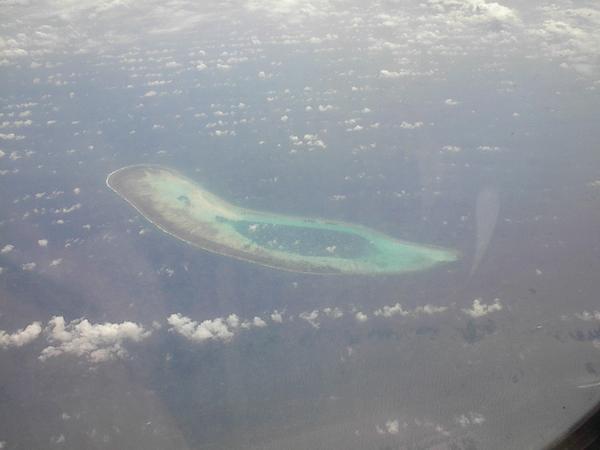 Flying over South China sea