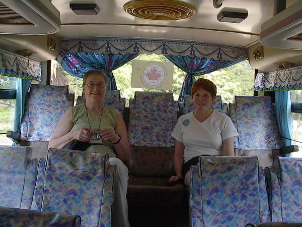 Anne and Leona on the bus