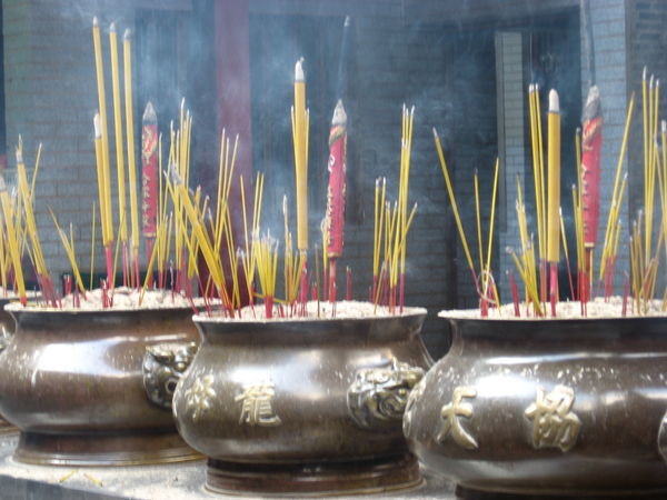 Incense pots in the temple