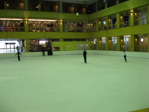 The skating rink inside our hotel