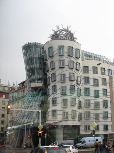 The famous "Fred and Ginger" building