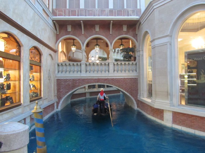 a real gondola on a real water canal - indoors!
